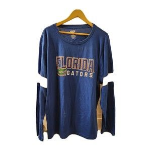 Florida Gators Shirt Blue White Long Sleeve Crew Neck Cotton Blend 2xl